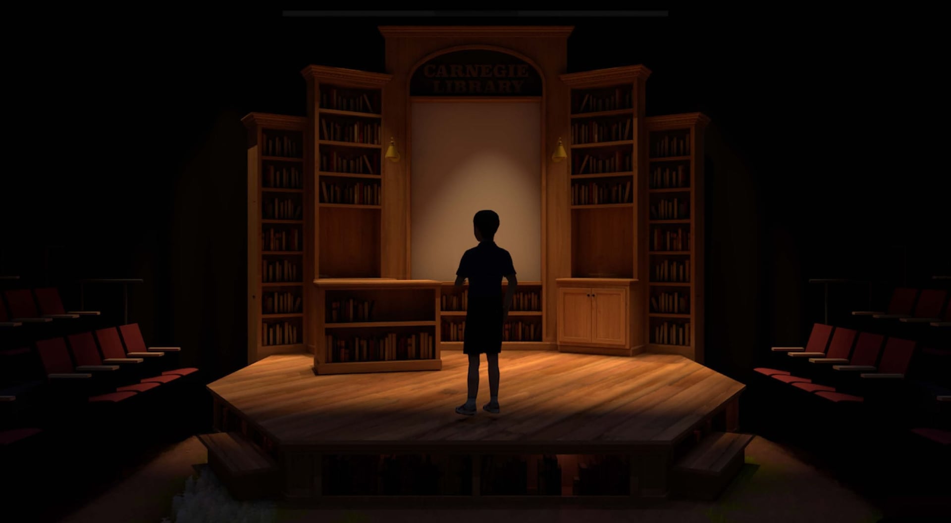 Carnegie Library scenic model rendered with a custom Realistic Renderworks style.