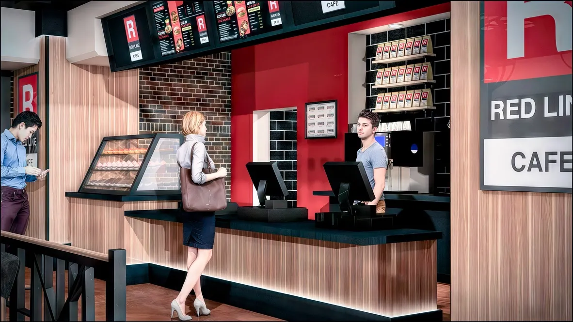 Red Line Cafe experiential design by Brandon PT Davis