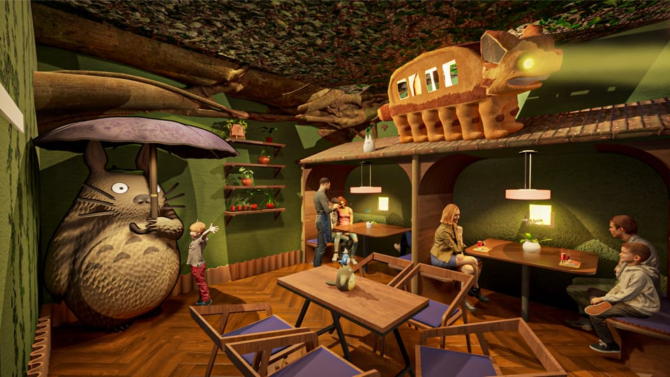 Studio Ghibli-inspired immersive dining design project developed by theatre students.