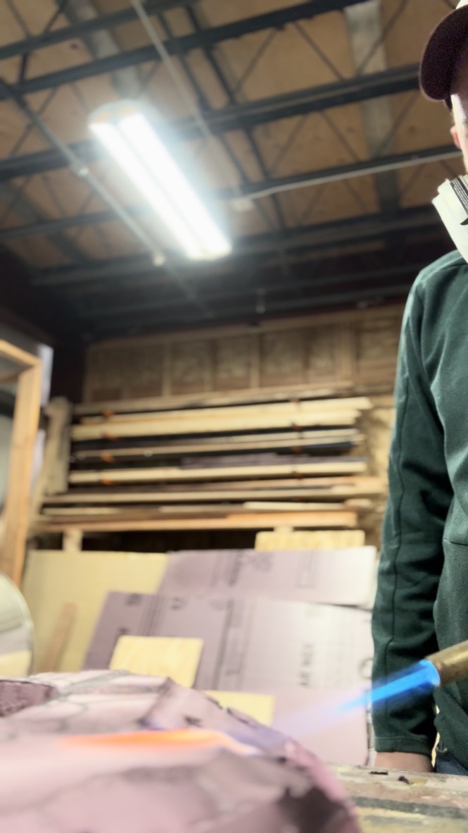Physical model-making work in a scenic designer’s workshop