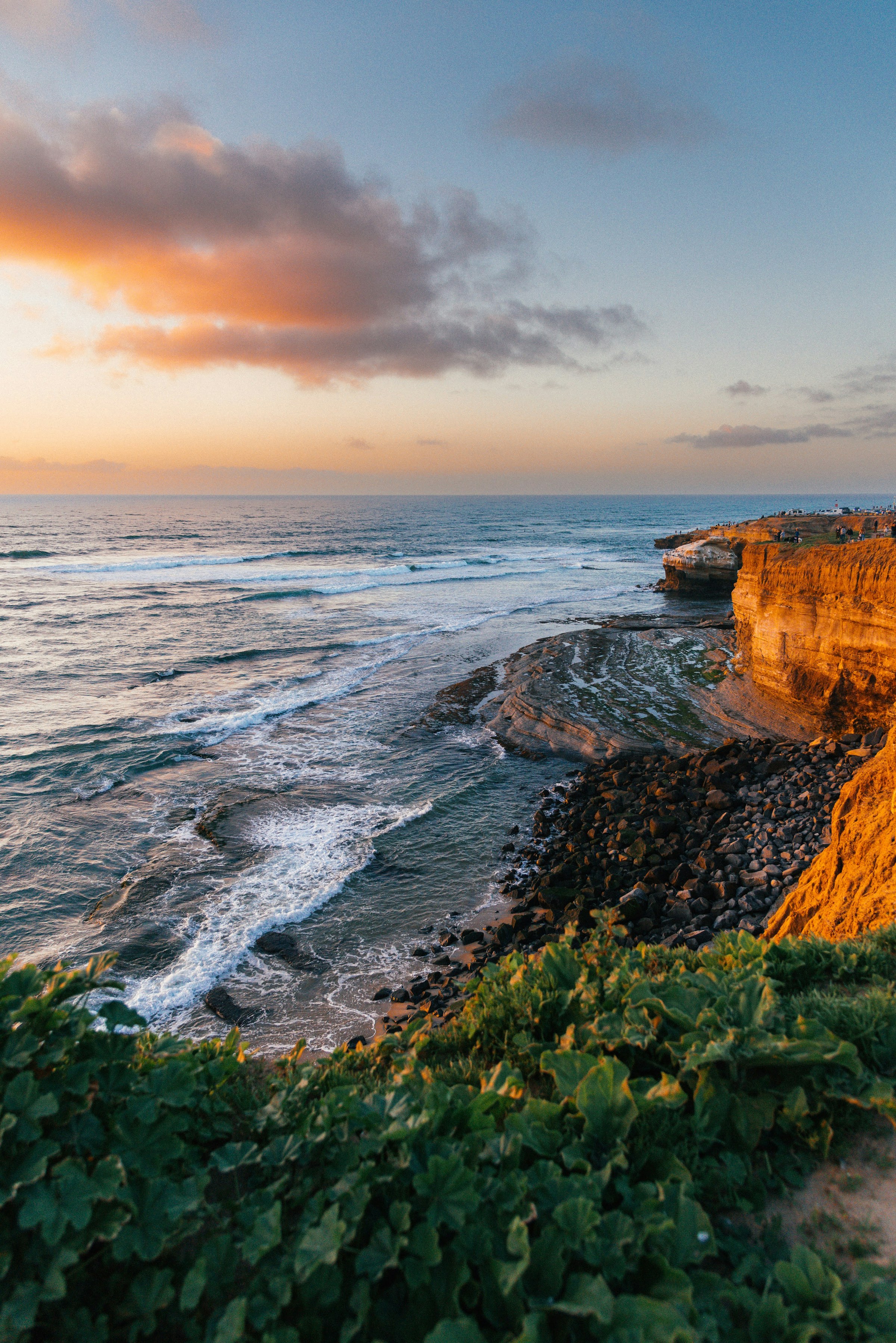 The Southern California coast viewed from a cliff