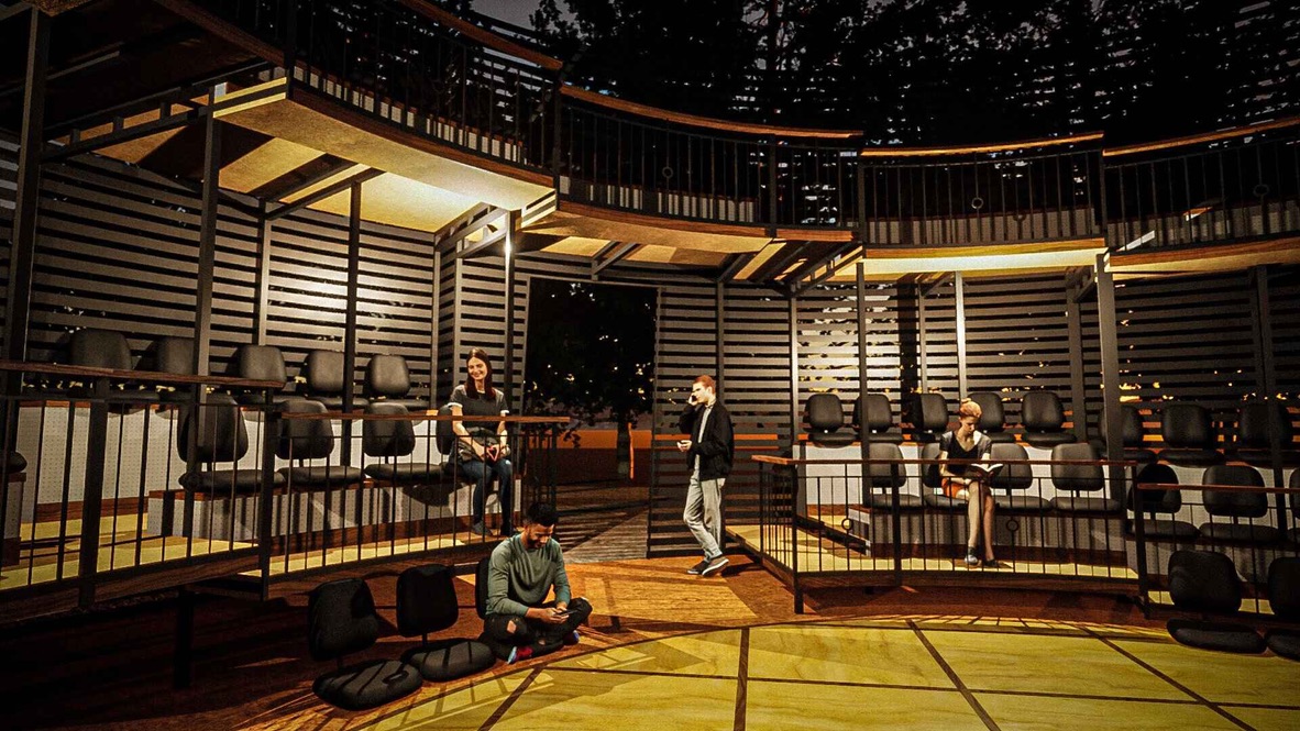 New Swan rendering of the seating and rail detail