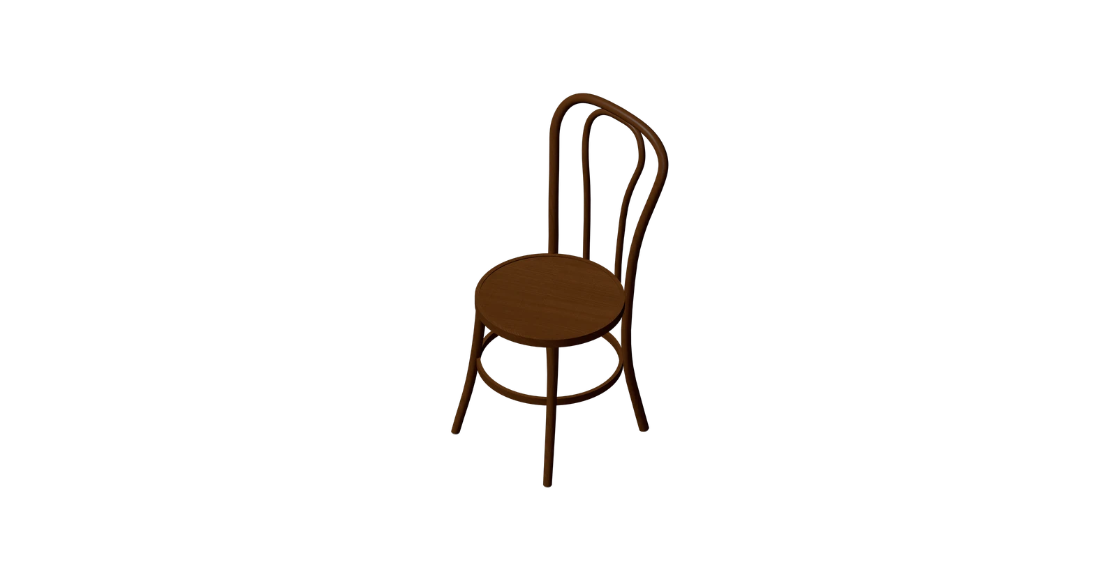 Bentwood chair model with a curved back and round wooden seat