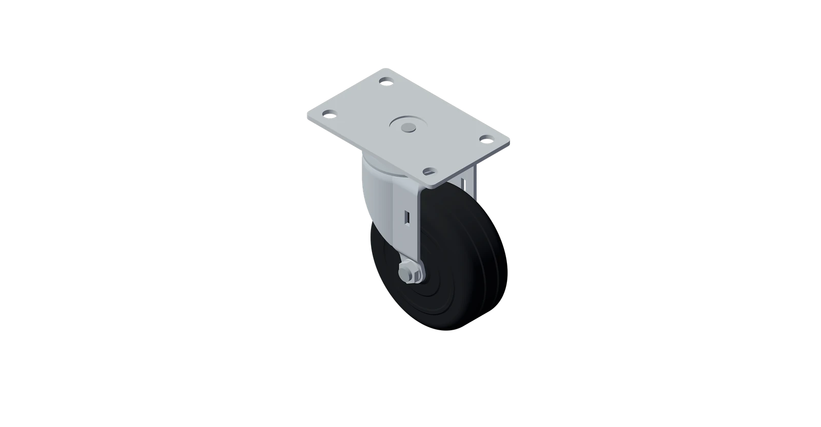 Rose Brand CAST0080 swivel caster model with a black wheel and steel mounting plate