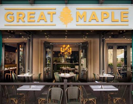 Close detail of lighting, furniture, upholstery, millwork, or material finishes at Great Maple.
