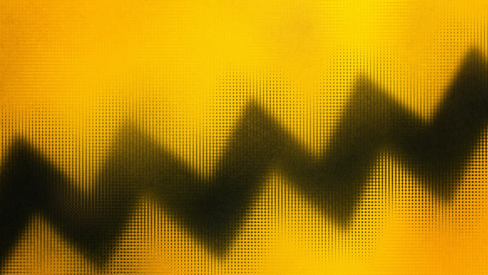 Yellow abstract zigzag announcement graphic for You're a Good Man, Charlie Brown.